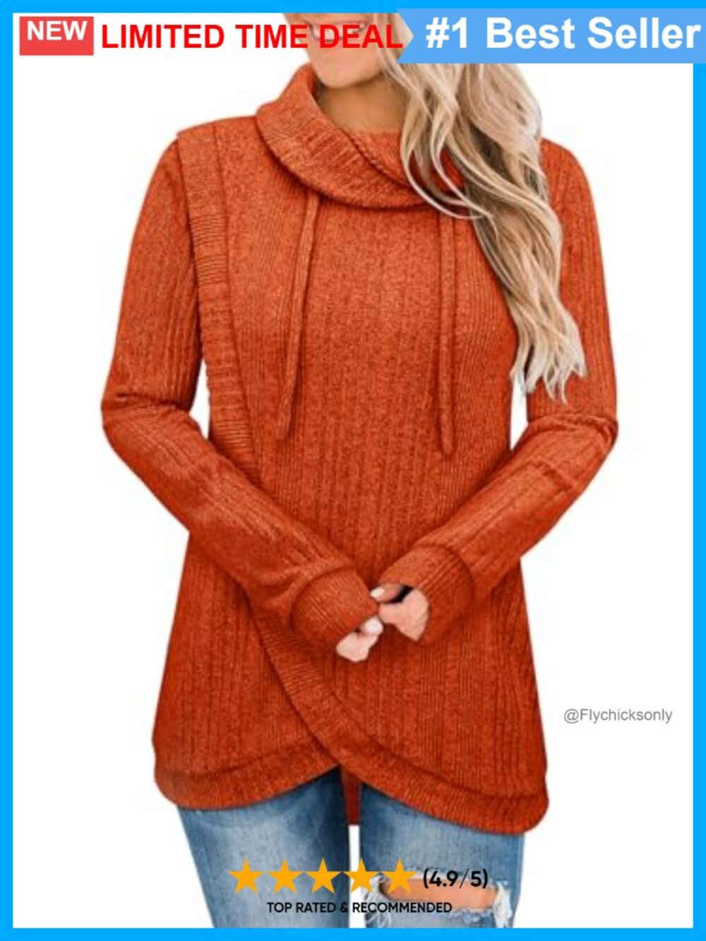 Turtleneck Tunic Sweater Pullover Lightweight Loose Fit Leggings